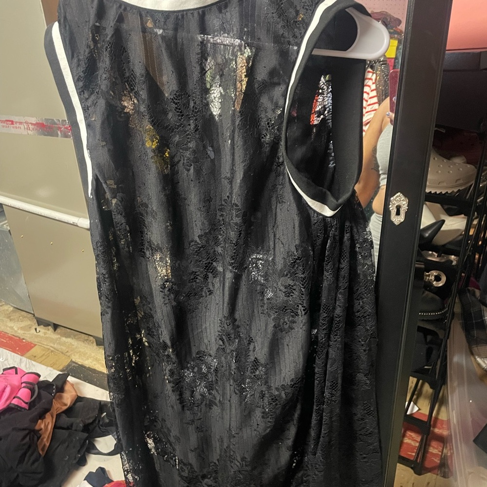 AKIRA Black Lace Midi Dress
